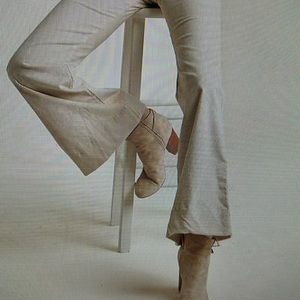 High Waisted Cream Corduroy Flared Pants